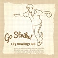 Bowling club vintage poster Royalty Free Stock Photo