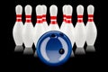 Bowling concept, 3D rendering