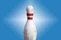 Bowling cone with white and red stripes Royalty Free Stock Photo