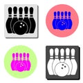 Bowling. flat vector icon