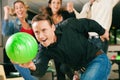 Bowling with friends Royalty Free Stock Photo