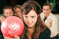 Bowling with friends Royalty Free Stock Photo