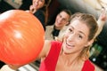 Bowling with friends Royalty Free Stock Photo