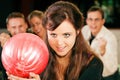 Bowling with friends Royalty Free Stock Photo