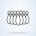 Bowling game line art Simple vector modern icon design illustration