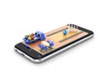 Bowling. Game on a mobile phone. Royalty Free Stock Photo