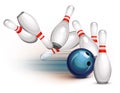 Bowling Game (side view) Royalty Free Stock Photo