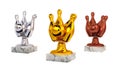 Bowling Gold Silver and Bronze Trophies with Marble Bases