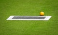 Bowling green bowling mat and jack Royalty Free Stock Photo