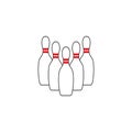 Bowling icon design template vector isolated illustration Royalty Free Stock Photo