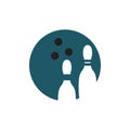 Bowling icon design template vector isolated illustration Royalty Free Stock Photo