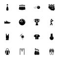 Bowling icon - Expand to any size - Change to any colour. Perfect Flat Vector Contains such Icons as footwear shoes, ball,