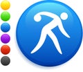 Bowling icon on round internet button Royalty Free Stock Photo