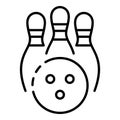 Bowling kegling icon, outline style