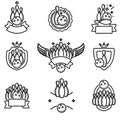 Bowling label and element set. Collection element bowling. Vector