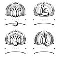 Bowling label and element set. Collection element bowling. Vector Royalty Free Stock Photo
