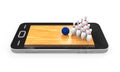 Bowling Lane in Mobile Phone Royalty Free Stock Photo