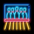 Bowling Lanes neon glow icon illustration