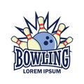 Bowling logo with text space for your slogan / tag line