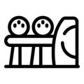 Bowling machine returning bowling balls icon thin line vector Royalty Free Stock Photo