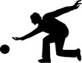 Bowling Man Silhouette Royalty Free Stock Photo