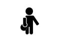 bowling man simple symbol art Royalty Free Stock Photo