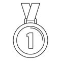 Bowling medal icon, outline style