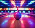 The bowling neon background is high quality.