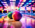 The bowling neon background is high quality.