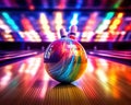 The bowling neon background is high quality.