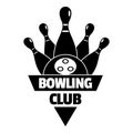 Bowling old club logo, simple style Royalty Free Stock Photo