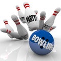 Bowling Party Ball Strikes Pins Fun Event Celebration