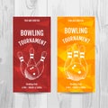 Bowling party invitation card. Sport tournament flyer.