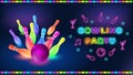 Bowling party template. Tv size banner. Vector clip art illustration Royalty Free Stock Photo