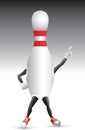 Bowling pin character striking a pose Royalty Free Stock Photo