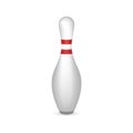 Bowling pin isolated on white. Vector illustration. Royalty Free Stock Photo