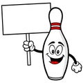 Bowling Pin with Sign Royalty Free Stock Photo