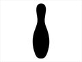 Bowling pin silhouette vector art white background Royalty Free Stock Photo