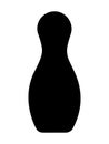 Bowling pin silhouette icon vector Royalty Free Stock Photo