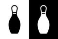 Bowling Pin Silhouette Set Royalty Free Stock Photo