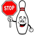 Bowling Pin with Stop Sign Royalty Free Stock Photo