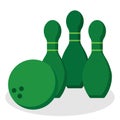 Bowling pins and ball icon vector illustration design Royalty Free Stock Photo