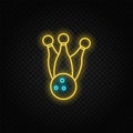 Bowling, pins, ball, retro neon icon. Blue and yellow neon vector icon Royalty Free Stock Photo