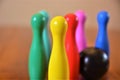 Bowling pins bowling game play ball Royalty Free Stock Photo