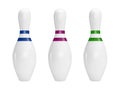 Bowling pins in vector. Royalty Free Stock Photo