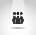 bowling pins vector icon  bowling simple icon Royalty Free Stock Photo