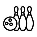 Bowling Pins Vector Thick Line Icon For Personal And Commercial Use Royalty Free Stock Photo
