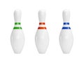 Bowling pins in vector. Royalty Free Stock Photo