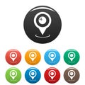 Bowling pointer icons set vector simple
