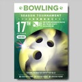 Bowling Poster Vector. Sport Event Announcement. Banner Advertising. Professional League. Vertical Sport Invitation Royalty Free Stock Photo